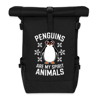 Penguin Saying Funny Penguins Gift - Roll Top Backpack - black - Front