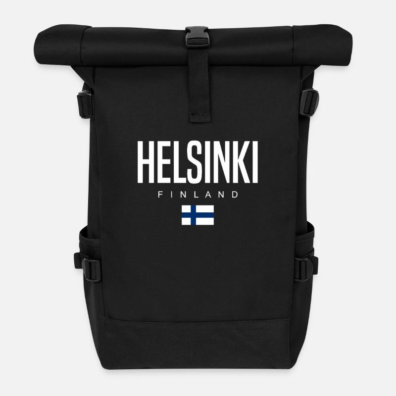 Helsinki, Finlande - Sac à dos roll top - noir