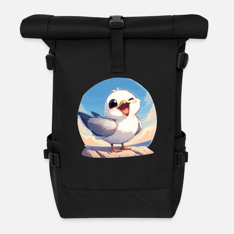 Möwen Möwe - Rolltop Rucksack - Schwarz