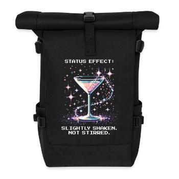 Status: Slightly Shaken | Bond Approved Cocktails - Roll Top Backpack - black - Front