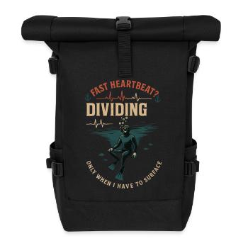 Fast Heartbeat Dividing Diving Ocean - Roll Top Backpack - black - Front