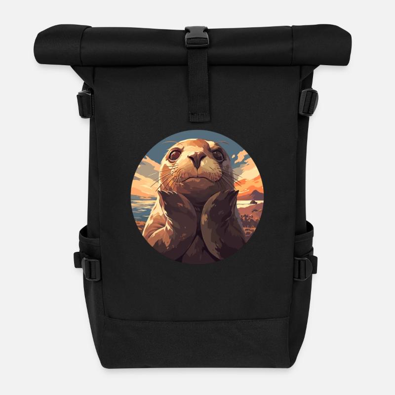 Robben Robbe - Rolltop Rucksack - Schwarz