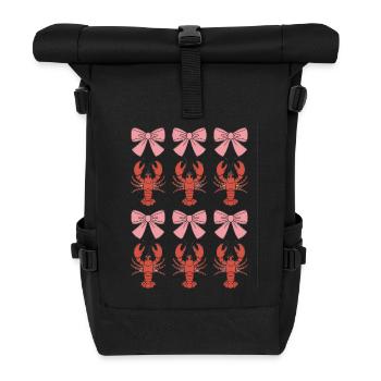 Coquette Hummer Schleifen Muster - Rolltop Rucksack - Schwarz - Vorne
