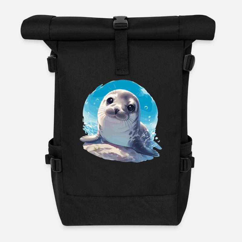 Robben Robbe - Rolltop Rucksack - Schwarz