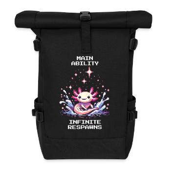 Puissance de l’axolotl | Infinite Respawns Retro Pixels - Sac à dos roll top - noir - Devant