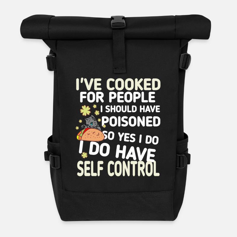 I've been cooking for people quote funny - Roll Top Backpack - black