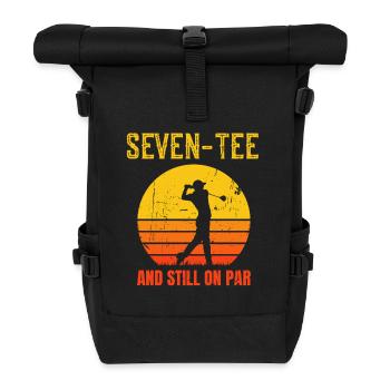 Seven-Tee 70th Birthday Seventy Golf Retro - Roll Top Backpack - black - Front