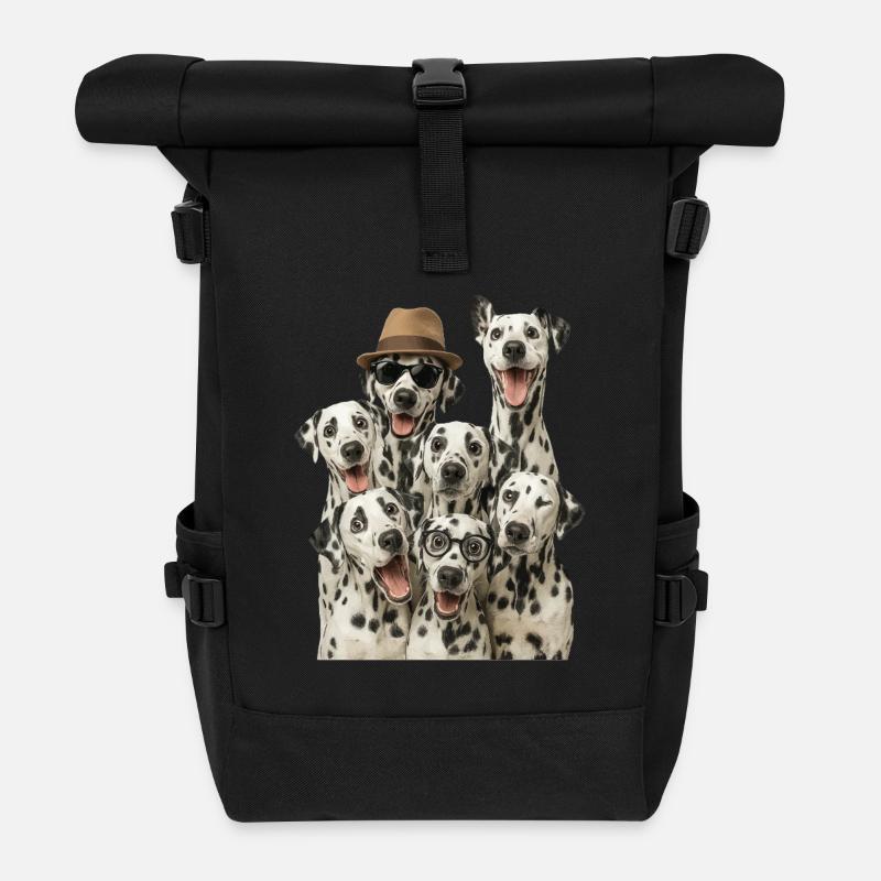 Dalmatiner - Rolltop Rucksack - Schwarz