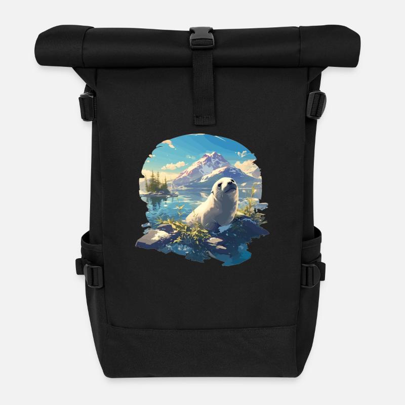 Robben Robbe - Rolltop Rucksack - Schwarz