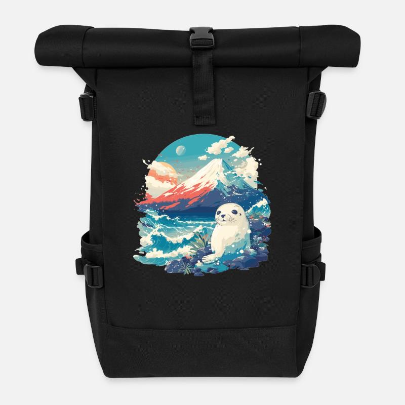Robben Robbe - Rolltop Rucksack - Schwarz