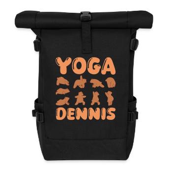 Cat Yoga Dennis - Roll Top Backpack - black - Front