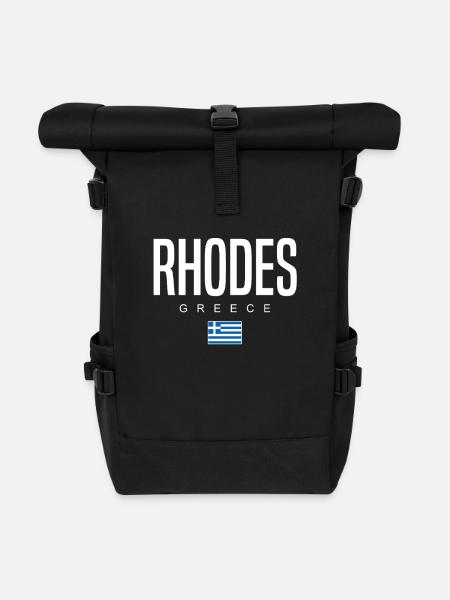 Rhodos Griechenland - Rolltop Rucksack - Schwarz