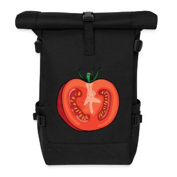 Tomate Kostüm Fasching Halloween Karneval Tomaten - Rolltop Rucksack - Schwarz - Vorne