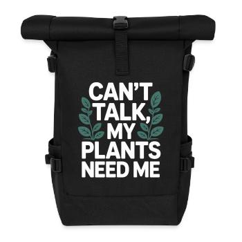 Gartenzeit - Meine Pflanzen brauchen mich - Rolltop Rucksack - Schwarz - Vorne