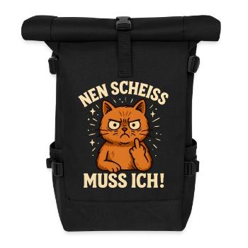 Nen Scheiss Muss Ich Katze Kollegin - Rolltop Rucksack - Schwarz - Vorne