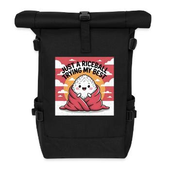 Just a Rice Ball doing my Best - Rolltop Rucksack - Schwarz - Vorne