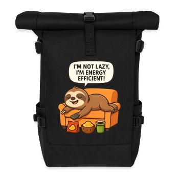 Faules Faultier - Rolltop Rucksack - Schwarz - Vorne