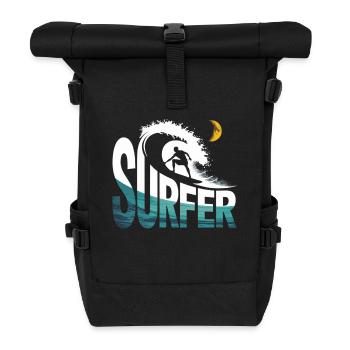 Surfers at night - Roll Top Backpack - black - Front