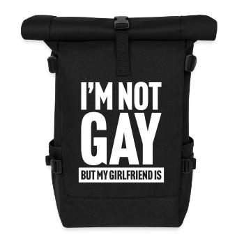 I'm not gay but my girlfriend is - Roll Top Backpack - black - Front