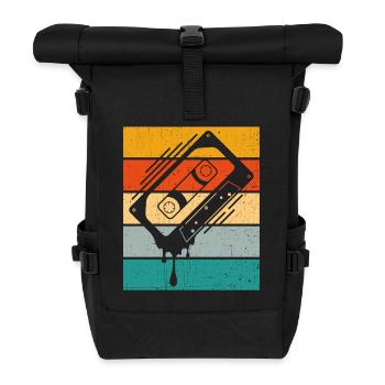 Dripping Cassette Tape Retro - Roll Top Backpack - black - Front
