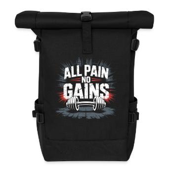 Pas de douleur, pas de gains, pas de formation, pas de succès - Sac à dos roll top - noir - Devant