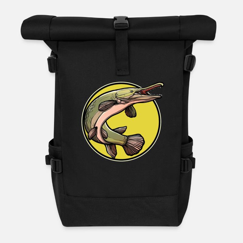 Alligator Pike Alligator Pike - Roll Top Backpack - black