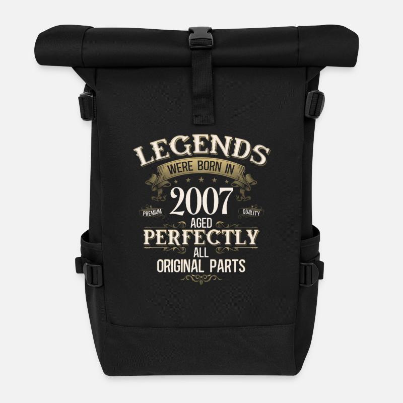 18. Geburtstag Geschenk Mann Original 2007 - Rolltop Rucksack - Schwarz
