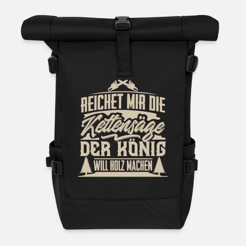 Holzfäller - Rolltop Rucksack - Schwarz