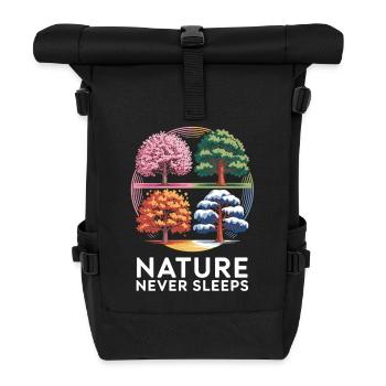 Nature Never Sleeps Shirt - Roll Top Backpack - black - Front