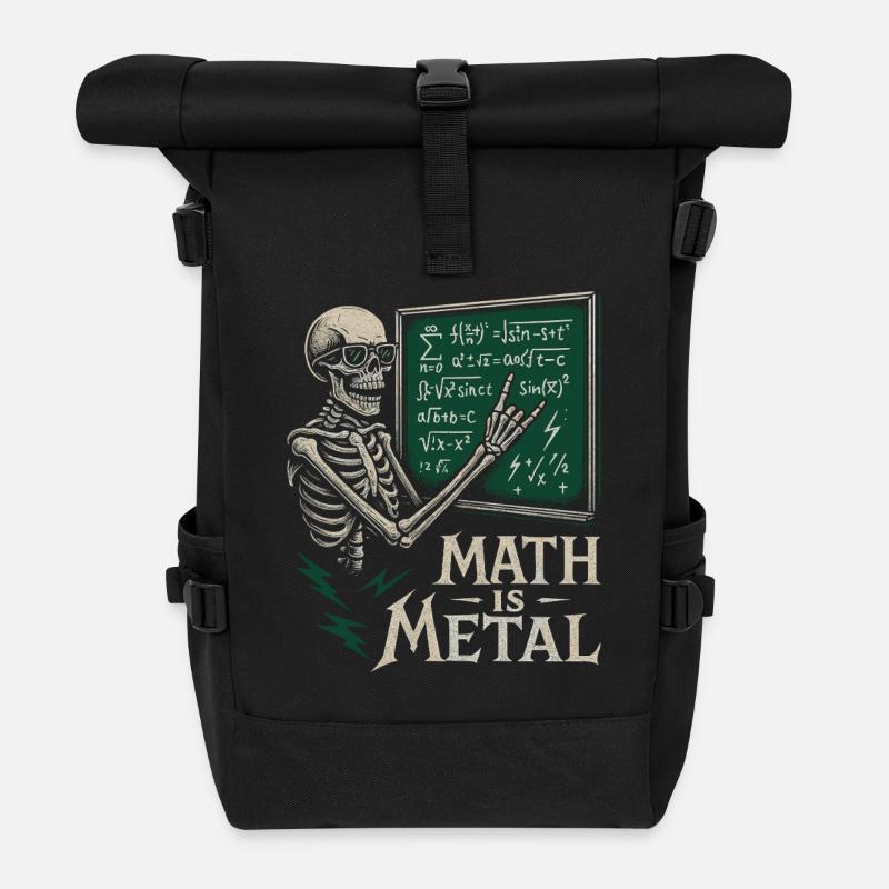 Math est une jupe de tableau noir squelette en métal - Sac à dos roll top - noir