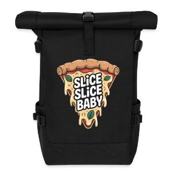 Slice Slice Baby Pizza Shirt - Roll Top Backpack - black - Front
