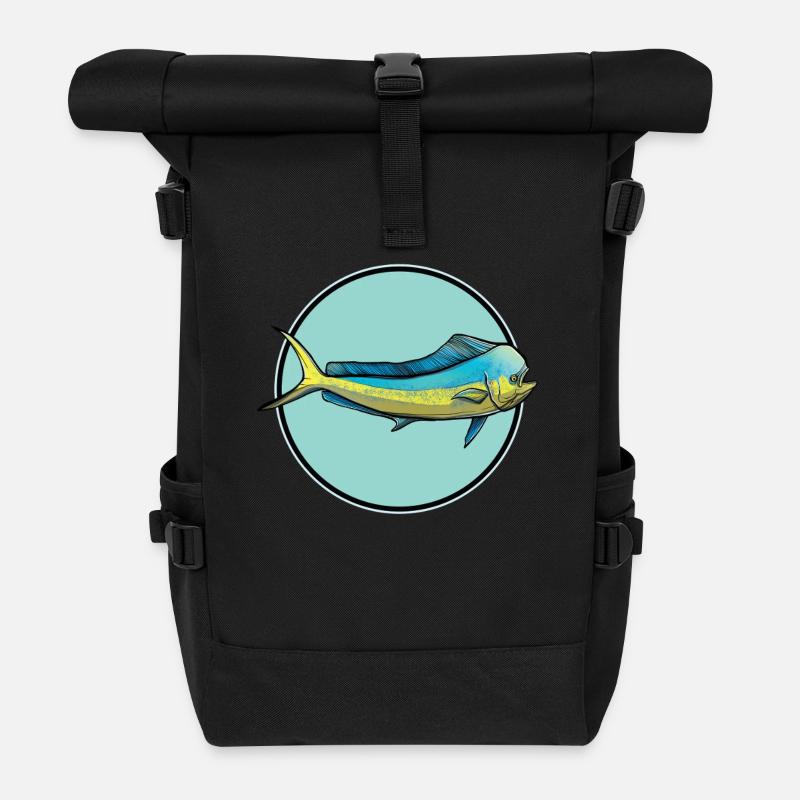 Mahi Mahi Goldmakrele - Rolltop Rucksack - Schwarz