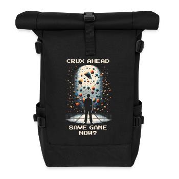Crux ahead | Bouldering Pixel Art Kneebar - Roll Top Backpack - black - Front