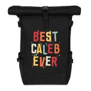 Meilleur Caleb Jamais Prénom Texte Rétro Cadeau - Sac à dos roll top - noir - Devant