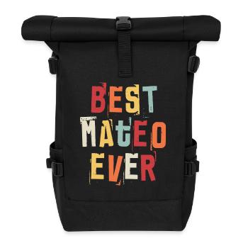 Meilleur Mateo Jamais Prénom Texte Rétro Cadeau - Sac à dos roll top - noir - Devant