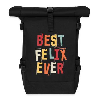 Best Felix Ever First Name Retro Text Gift - Roll Top Backpack - black - Front