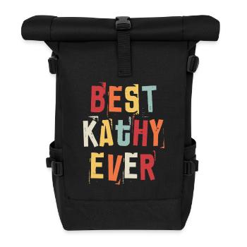 Meilleur Kathy Jamais Prénom Texte Rétro Cadeau - Sac à dos roll top - noir - Devant