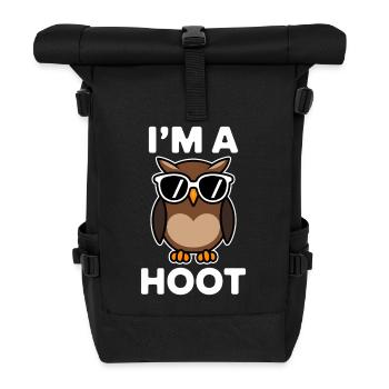 Eule Spruch Eulen Lustiges Eulen Geschenk - Rolltop Rucksack - Schwarz - Vorne