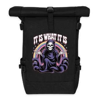 Schwarzer Humor mit Stil - Rolltop Rucksack - Schwarz - Vorne