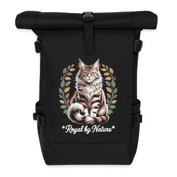 Maine-Coon – Royal by Nature - Rolltop Rucksack - Schwarz - Vorne