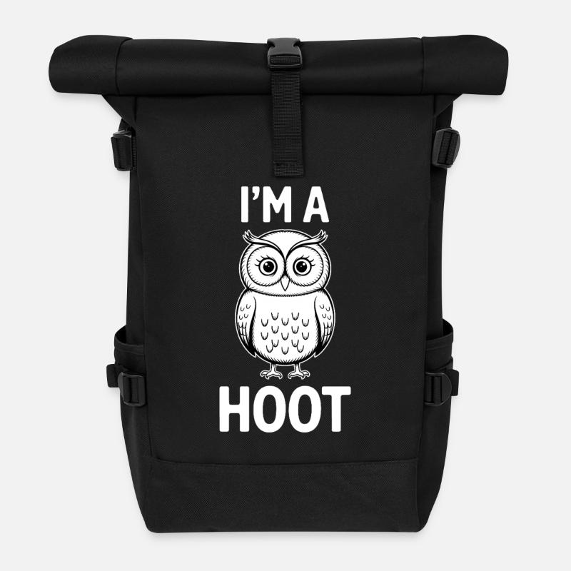Eule Spruch Eulen Lustiges Eulen Geschenk - Rolltop Rucksack - Schwarz