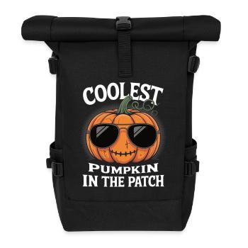 Drôle de citrouille d’Halloween avec des lunettes de soleil - Sac à dos roll top - noir - Devant