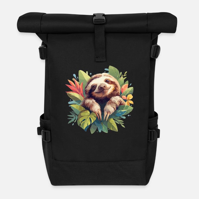 Faultiere Faultier - Rolltop Rucksack - Schwarz