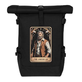 Vintage Tarot Karte – Der Amerikaner - Rolltop Rucksack - Schwarz - Vorne