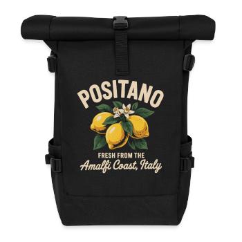 Positano Zitronen Shirt – Amalfi Feeling - Rolltop Rucksack - Schwarz - Vorne