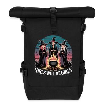 Les filles seront des filles – Chemise Hexenpower - Sac à dos roll top - noir - Devant