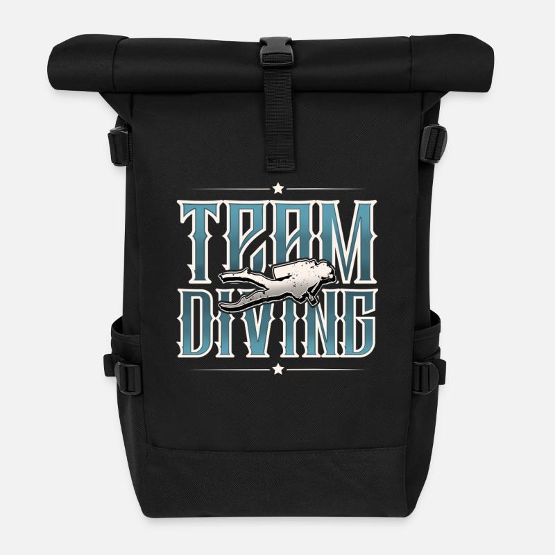 Tauchen Taucher Team - Rolltop Rucksack - Schwarz