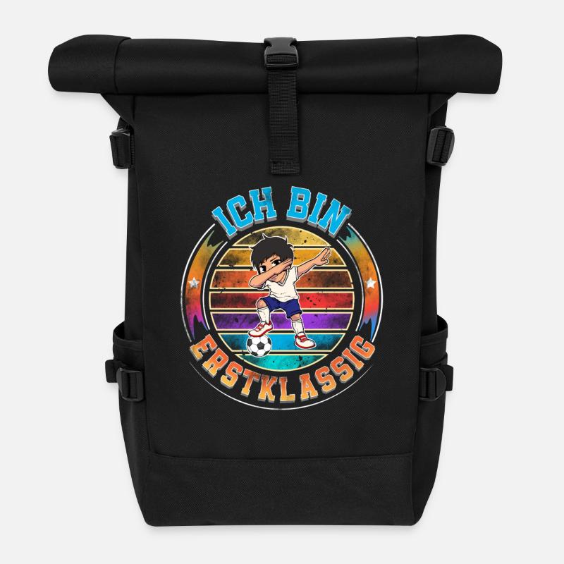 Ich Bin Erstklassig Einschulung - Rolltop Rucksack - Schwarz