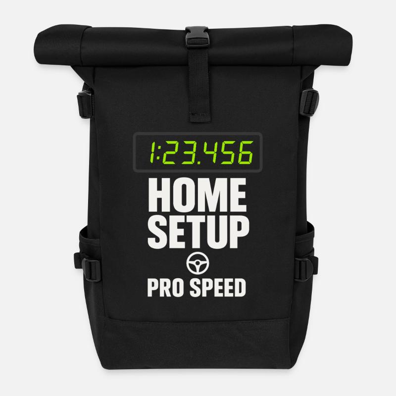Sim Racing Simulator Cockpit Esports Racer - Rolltop Rucksack - Schwarz
