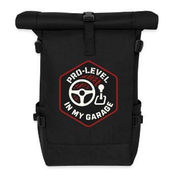 Sim Racing Simulator Cockpit Esports Racer - Rolltop Rucksack - Schwarz - Vorne